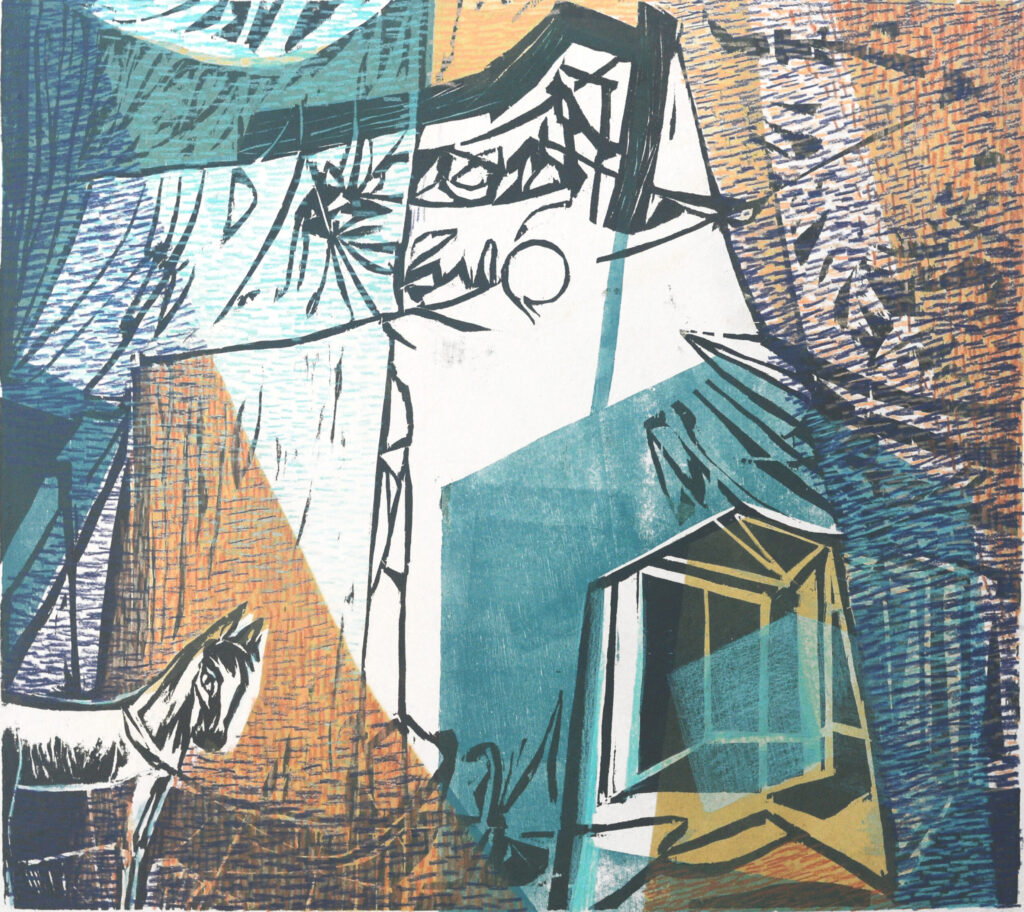 blauw tentje 55x52cm by Hanna de Haan from the Haque